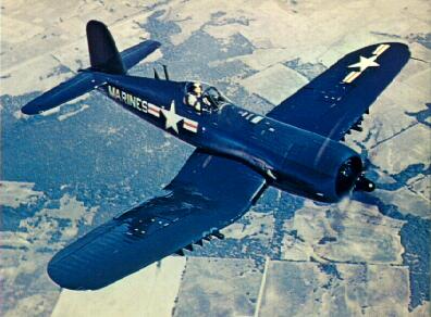 Beautiful Corsair in flight in Marine colors