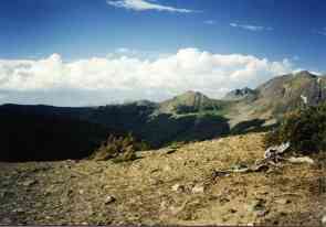 Crash site is on left side of 'tooth' mountain in center