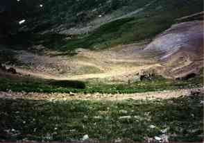 looking down on mining road